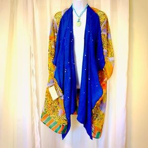 Hand Beaded Blue Kimono