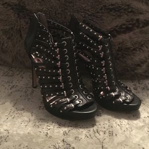 BCBG Strappy Studded Stilettos