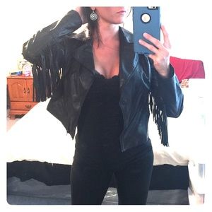 Black fringe jacket. Brand new. Sz M