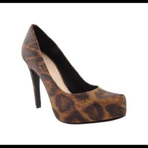 BCBGeneration Parade Heels Tan Leopard. Retail $89