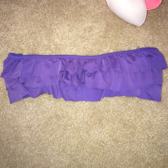 American eagle purple strapless ruffle bikini