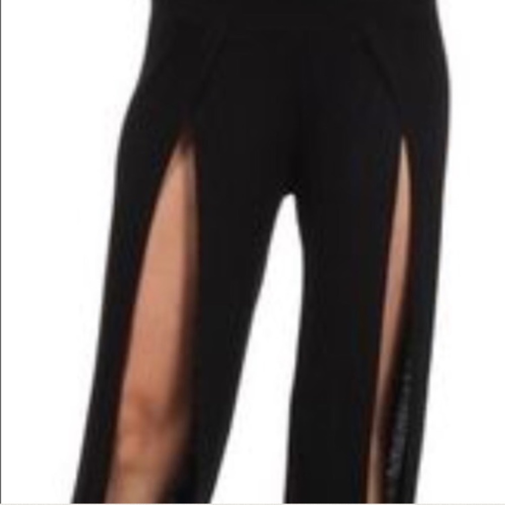 Open slit Black leggings/pants