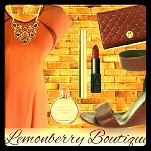 Orange and Burgundy dress