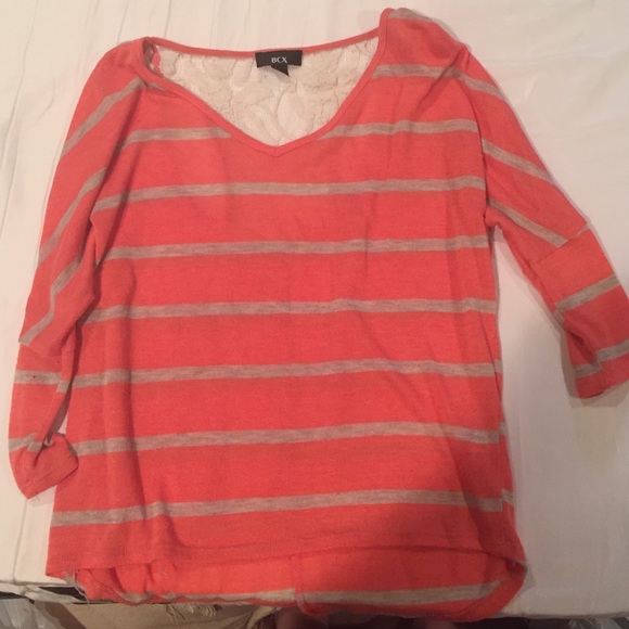BCX 3/4 sleeve shirt with lace back
