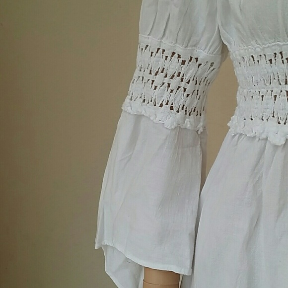 Bell Sleeve Chiffon Blouse with crochet lace - Picture 3 of 4