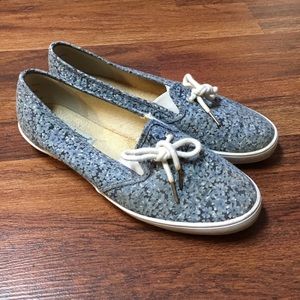 Blue Floral Canvas Sneakers