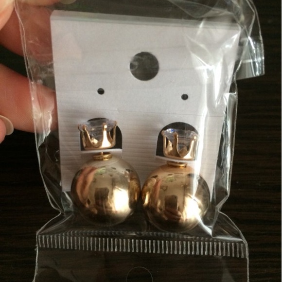 💟Shiny Gold Double End Earrings💟 - Picture 2 of 2