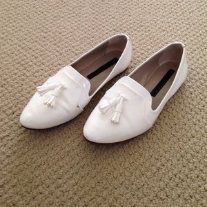Zara white loafers