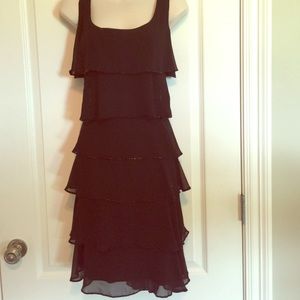 Flapper style black beaded dress size 6