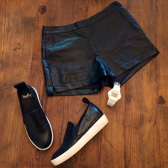 Vegan Leather Shorts