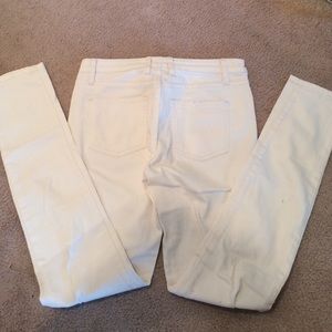 Cream colored skinny jeans