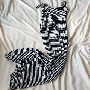 Black and White Striped Maxi Dress