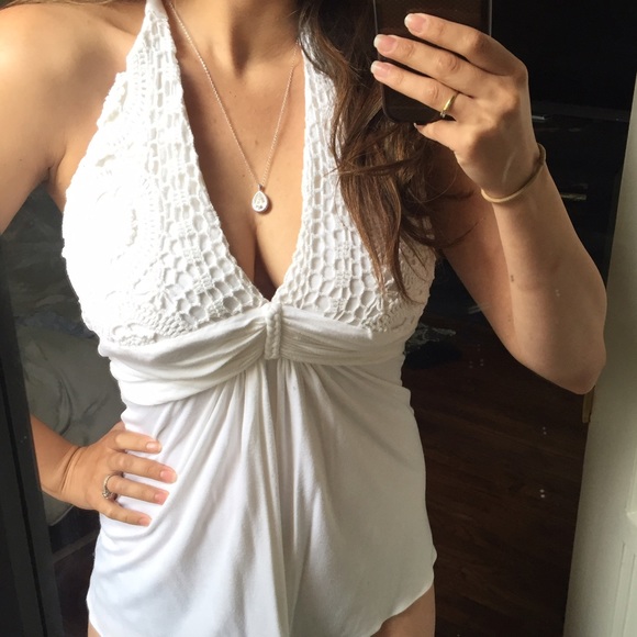 Crochet knit Sky halter top