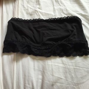 PINK Victoria's Secret Black Bandeau w/ Lace Trim
