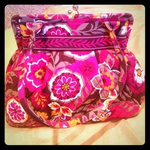 Vera Bradley quilted bag, pink/orange/red/brown