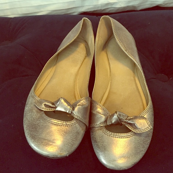 Silver ballet flats