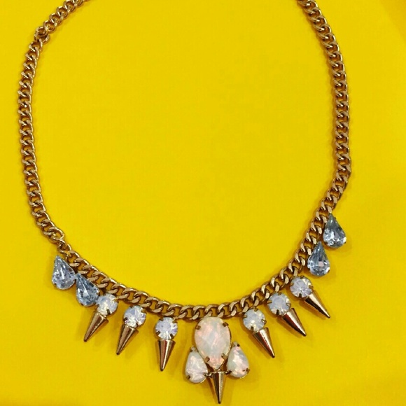Ivory Crystal Spike Necklace - Picture 1 of 2