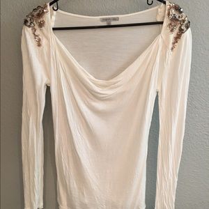 Cowl neck gem top