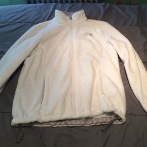 White Fuzzy North Face