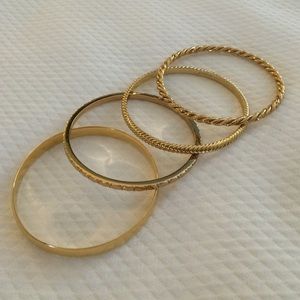 J. Crew Set of 4 Gold Toned Bangles