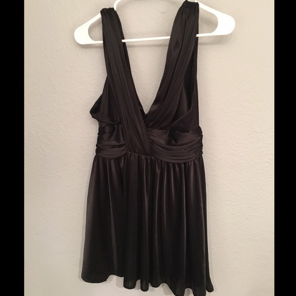 Black v neck/ back dress