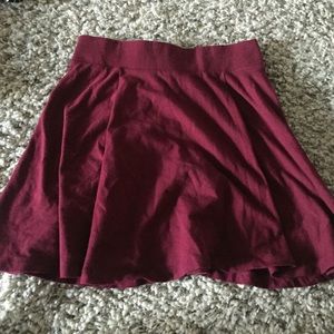 Wine color skater skirt