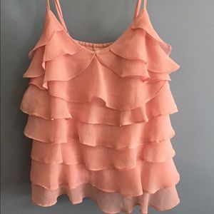 CLOSET CLEAR OUT! Pink ruffled tank top!