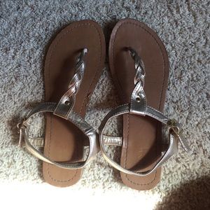 Gold braided sandals