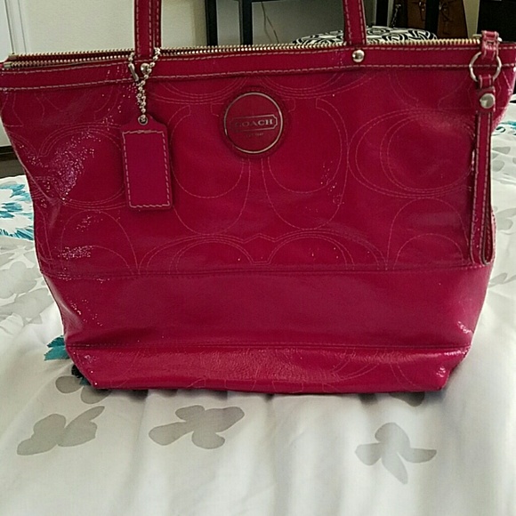 Magenta Coach signature tote.