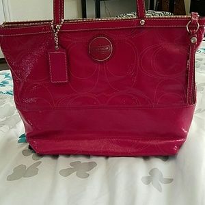 Magenta Coach signature tote.