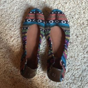 Tribal print flats