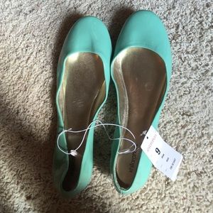 Mint blue/green flats