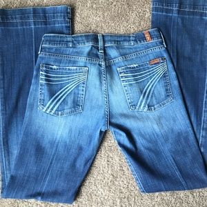 7 For mankind Dojo style denim jeans, size 28