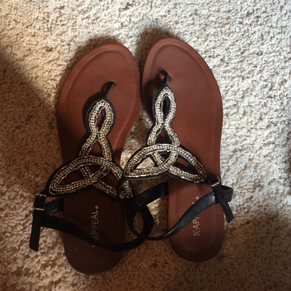 Black and silver sandals