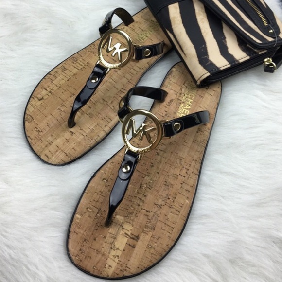 Michael Kors white MK logo jelly cork sandal - Picture 2 of 4