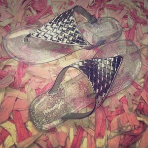 Silver Jelly Sandals