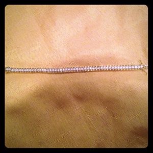 CZ and stainless steel gold-plated bracelet