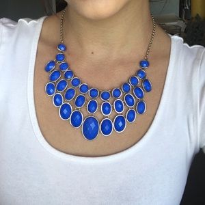 Blue and gold accent necklace