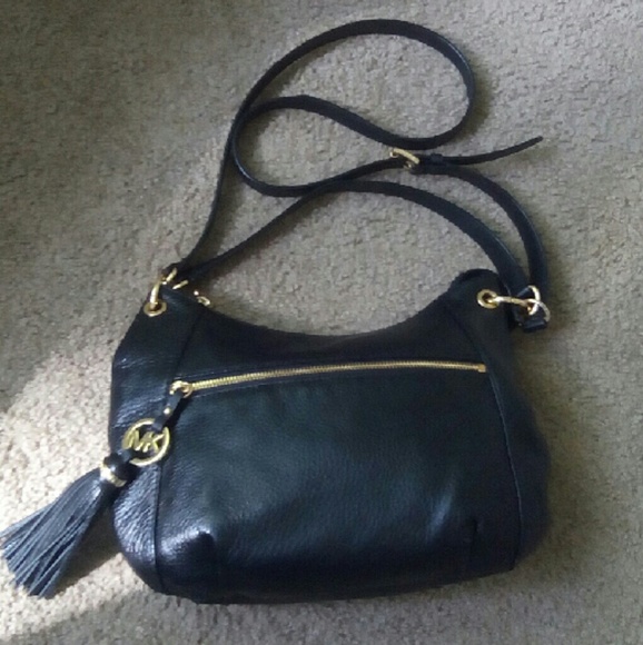 MK Charm Tassel Crossbody/Shoulder Purse Black