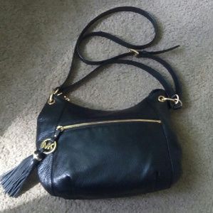 MK Charm Tassel Crossbody/Shoulder Purse Black