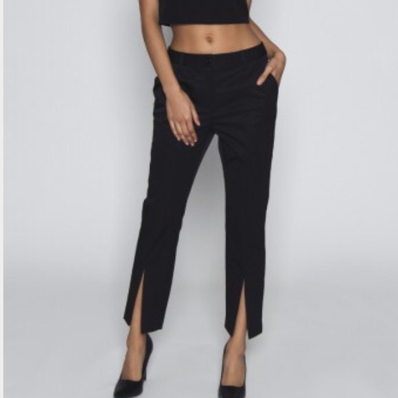 C/Meo Collective || Black Split Leg Skinny Pants - Picture 2 of 4