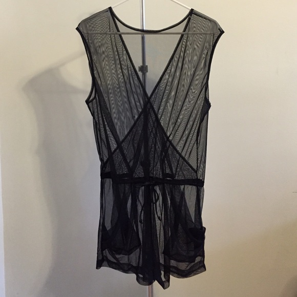 WIDOW Black Sheer Romper Beach Coverup M - Picture 4 of 4
