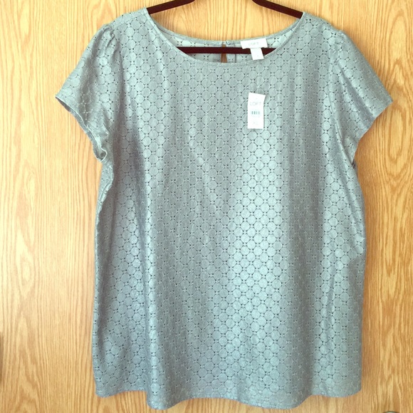 Limited Free Shipping!!LOFT Shimmer Silver Top