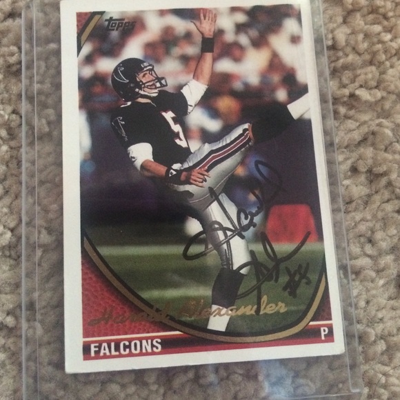 Signed Harold Alexander football card