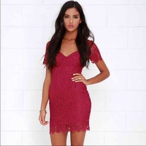 Lulu's Red Lace Dress