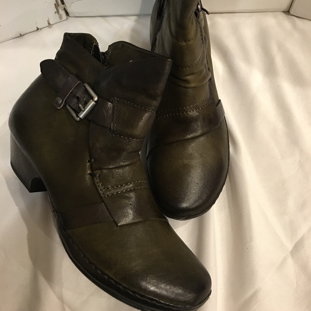 Ezra Miz Mooz Olive Leather women's boots