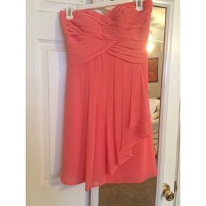 David's Bridal Pink Strapless Dress