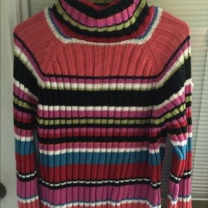St. John's Bay, striped cable knit sweater
