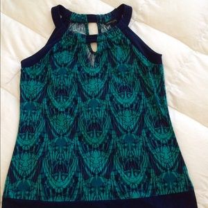 Navy and green Banana Republic sleeveless top