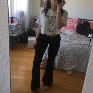 BLACK HIGH WAISTED FLARED JEANS: BDG